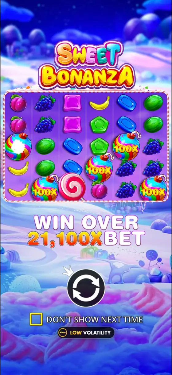 Sweet Bonanza on a phone in portrait mode