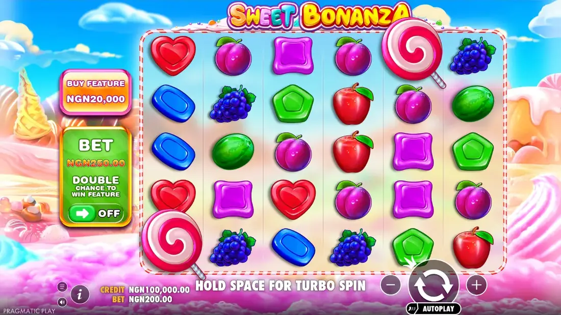 A spin of Sweet Bonanza in the demo